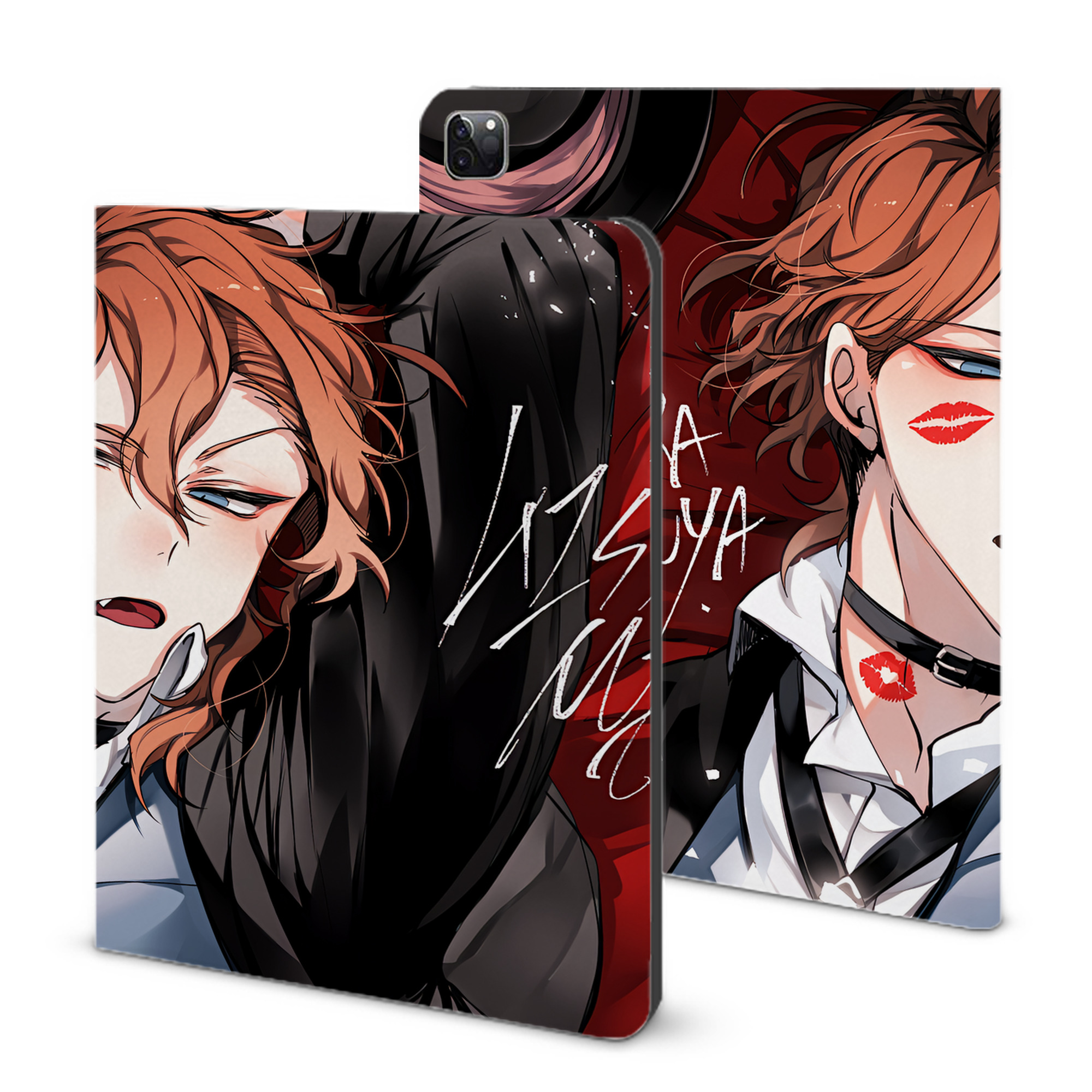 （画像用） 文豪ストレイドッグス Bungo Stray Dogs IPad ケース ブック型 PUレザー TPU 耐衝撃 軽量 薄型 ペン収納なし 全面保護 IPad 各モデル対応